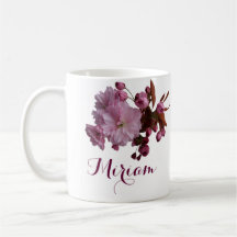 Customizable Miriam name pink rose flowers boho