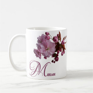 Customizable Miriam name pink rose flowers boho  Coffee Mug