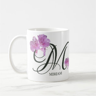 Customizable Miriam name pretty pink floral girl Coffee Mug