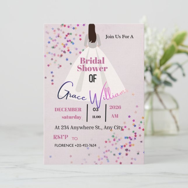 Customizable Modern Bride-to-Be Card Bridal Shower (Standing Front)