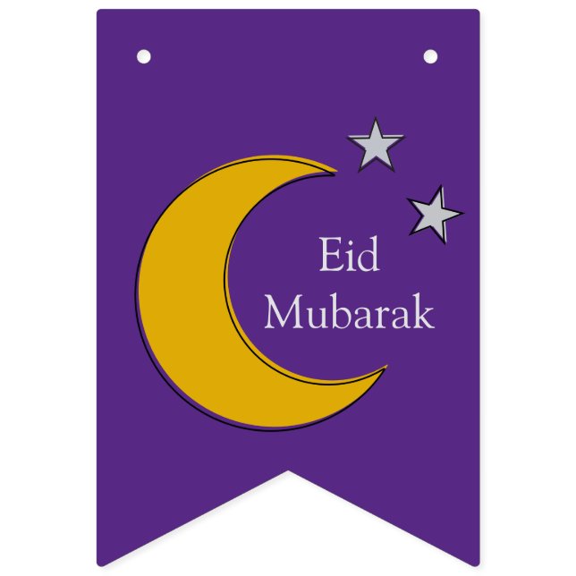 Customizable Modern Minimalist Eid Bunting - (First Flag)