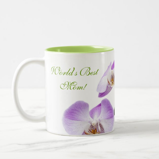 Customizable Mom Orchid Two-Tone Coffee Mug (Left)