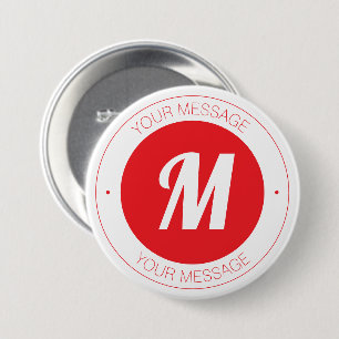 Customizable Monogram & Circular Text Template 7.5 Cm Round Badge