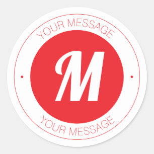Customizable Monogram & Circular Text Template Classic Round Sticker