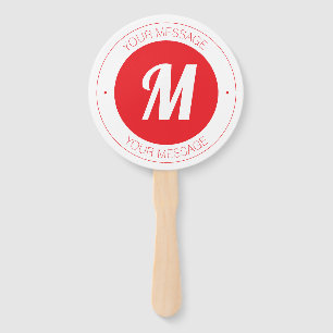 Customizable Monogram & Circular Text Template Hand Fan