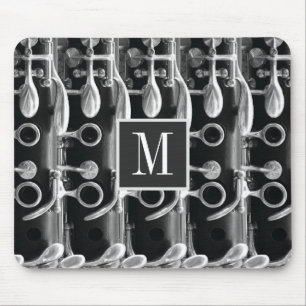 Customizable Monogram Clarinet Mouse Mat