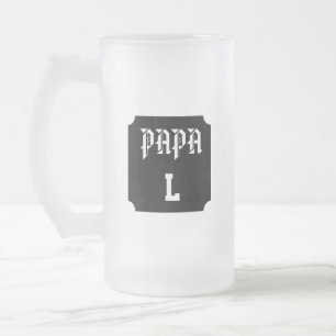 Customizable Monogram Dad Frosted Glass Beer Mug