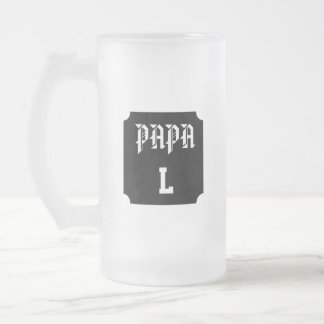 Customizable Monogram Dad Frosted Glass Beer Mug