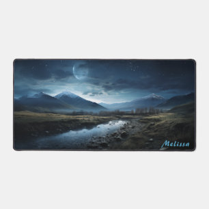 Customizable Moonlight Night Landscape Desk Mat 