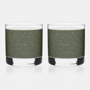 Customizable Moss Green Speckle Glasses (2 pcs)