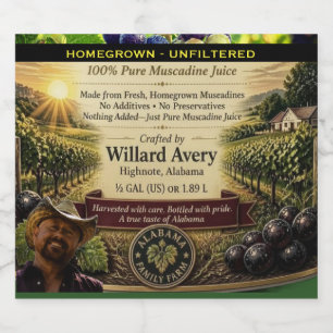 Customizable Muscadine Juice Label