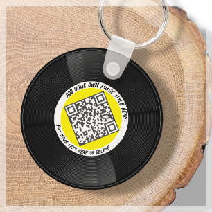 Customizable Music QR Code LP Vinyl   Keychain