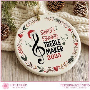 Customizable Music Teacher Student Photo Ceramic Tree Decoration
