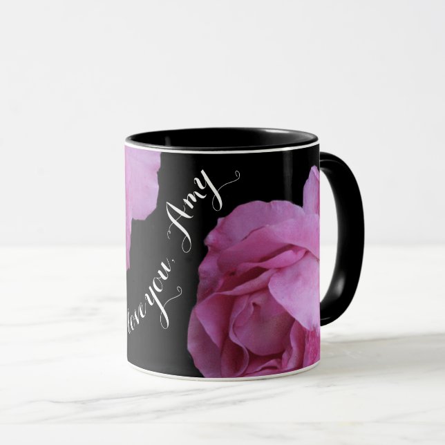 Customizable name Amy pretty pink roses love you  Mug (Front Right)
