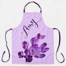Customizable name Amy pretty purple crocus floral 