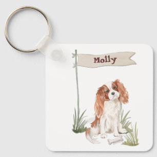 Customizable Name Cavalier King Charles Spaniel Key Ring