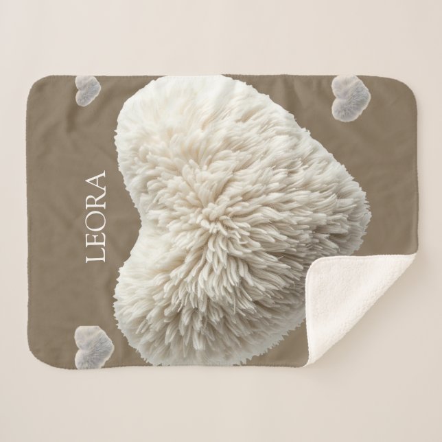 Customizable Name Fluffy Heart Blanket (Front (Horizontal))