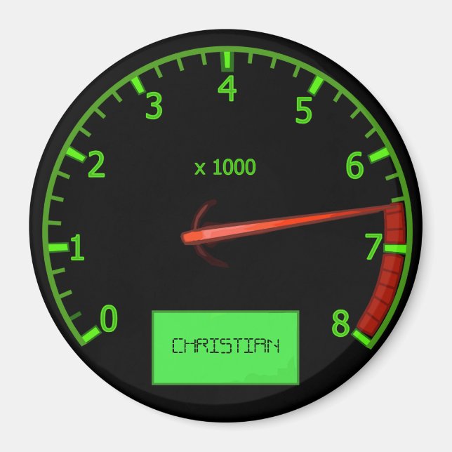 Customizable name gearhead car magnets (Front)