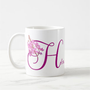 Customizable name Helen pretty pink floral fine Coffee Mug