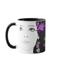 Customizable name Lizzie floral girl face pretty