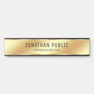 Customizable Name Modern Faux Gold Trendy Long Door Sign