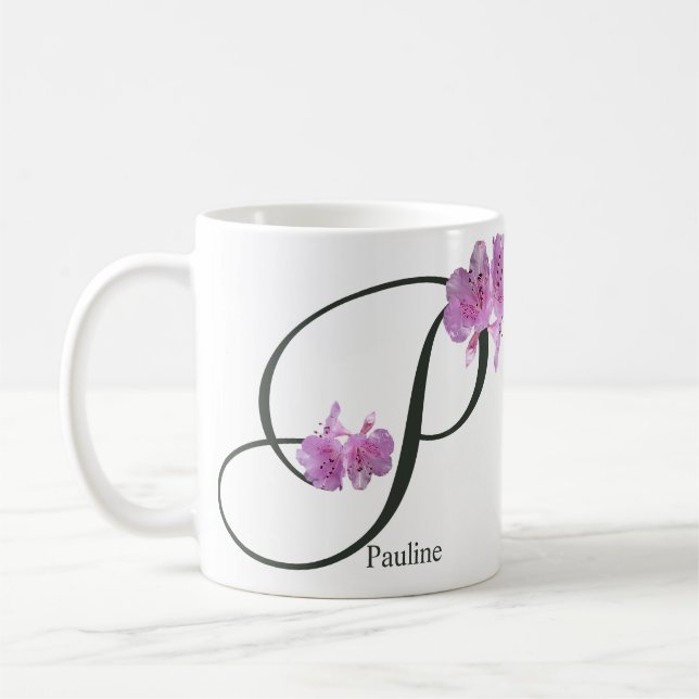 Customizable name Pauline pink flowers girly boho  Coffee Mug (Left)