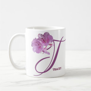 Customizable name Tracey pink rose chic floral Coffee Mug