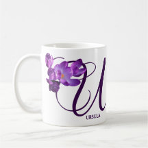 Customizable name Ursula purple floral boho girly 