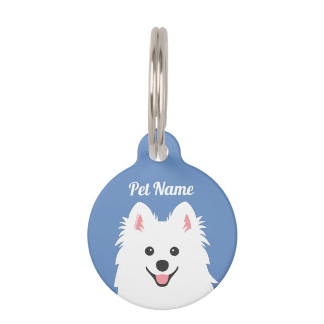 Customizable Named Japanese Spitz Dog Pet Tag (Front)