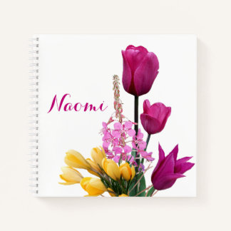 Customizable Naomi name pretty colourful floral Notebook