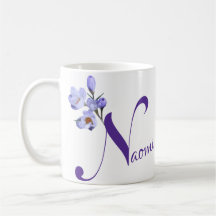 Customizable Naomi name pretty purple floral girly
