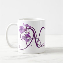 Customizable Natalie name pretty purple floral fun