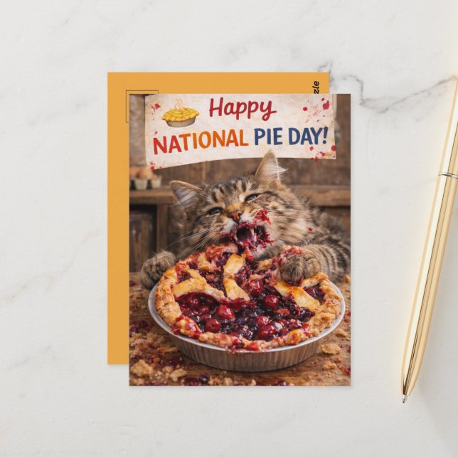 Customizable National Pie Day Postcard (Front/Back In Situ)