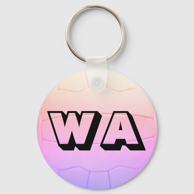 Customizable Netball Positions Ball Print Design Key Ring (Front)