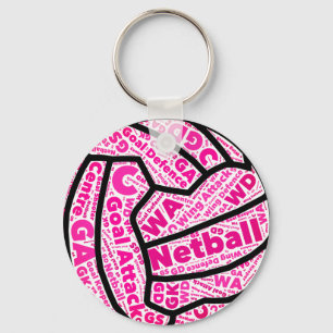 Customizable Netball Positions Ball Themed Key Ring