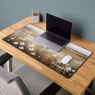 Customizable Neutral Wildflower Desk Mat
