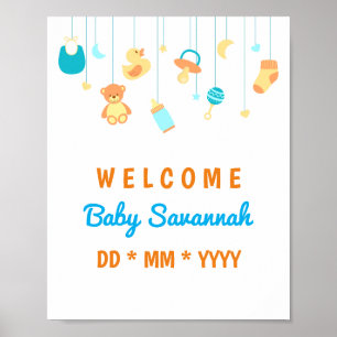 Customizable new baby unisex poster