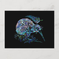 CUSTOMIZABLE NEW ZEALAND KIWI PAUA POSTCARD