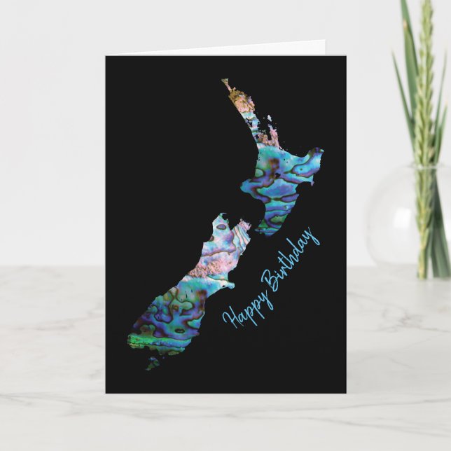 CUSTOMIZABLE NEW ZEALAND PAUA BIRTHDAY CARD (Front)