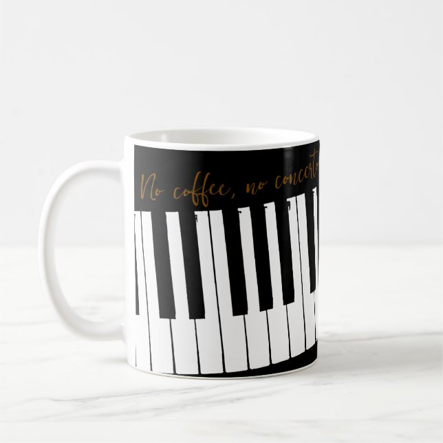 Customizable No Coffee No Concerto Coffee Mug (Left)