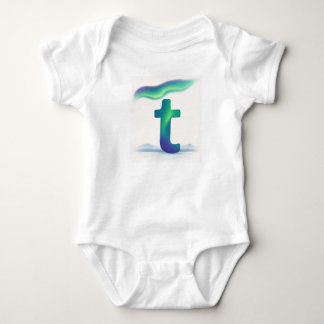 Customizable Northern Lights Letter T Tundra Baby Bodysuit