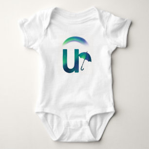 Customizable Northern Lights Letter U Umbrella Baby Bodysuit