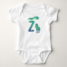 Customizable Northern Lights Letter Z Aurora Zebra