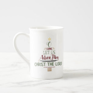 CUSTOMIZABLE O Come Let Us Adore Him Bone China Mug