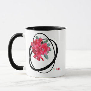 Customizable Olivia name romantic red floral style Mug