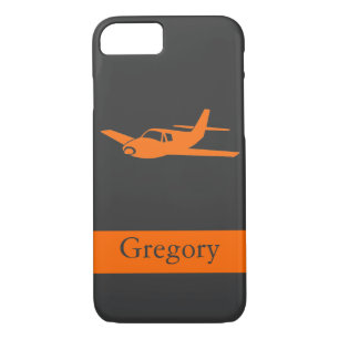Customizable orange gray airplane iPhone 7 case