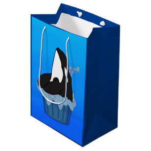 Customizable Orca Killer Whale Birthday Medium Gift Bag