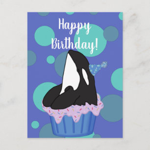 Customizable Orca Killer Whale  Birthday Postcard