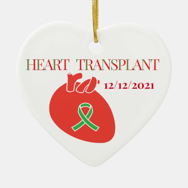 Customizable Ornament for Heart Transplant (Front)