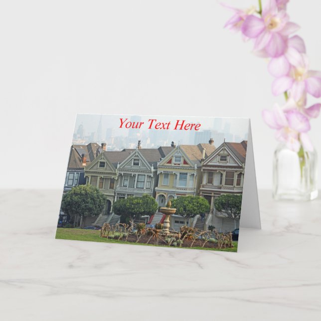 Customizable Painted Ladies, San Francisco Card (Orchid)